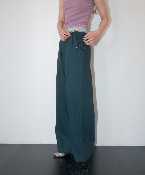 HOMEBODY THINGS（ホームバディ ティングズ）の「Linen Wide String Pants (NAVY)（その他パンツ・レディース・その他・FREE）」の7枚目の写真