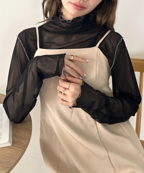 CLEA(クレア)の「パイイングシアーネックトップス(Tシャツ/カットソー・レディース・ブラック/アイボリー/オレンジ/グレー/ブラウン・FREE)」の13枚目の写真
