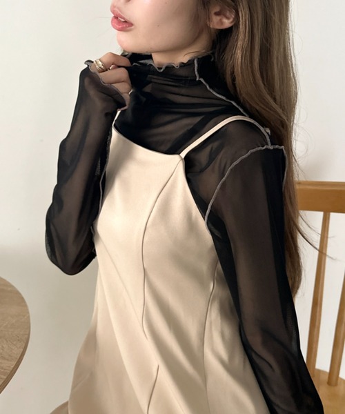 CLEA(クレア)の「パイイングシアーネックトップス(Tシャツ/カットソー・レディース・ブラック/アイボリー/オレンジ/グレー/ブラウン・FREE)」の18枚目の写真