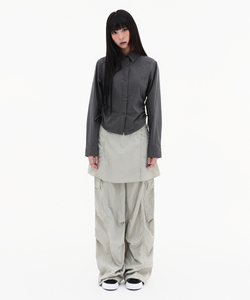 F.ILLUMINATE(フィルミネイト)の「(W) レイヤードスカートパンツ-ライトグレー(その他パンツ・レディース・その他・SMALL/MEDIUM)」の7枚目の写真
