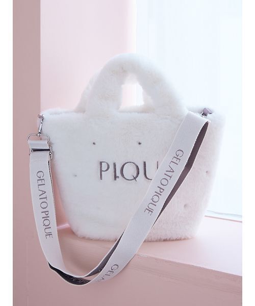 gelato pique（ジェラートピケ）の「ファーショルダーバッグ（ショルダーバッグ・レディース・ラベンダー/ブルー/オフホワイト・F）」の17枚目の写真