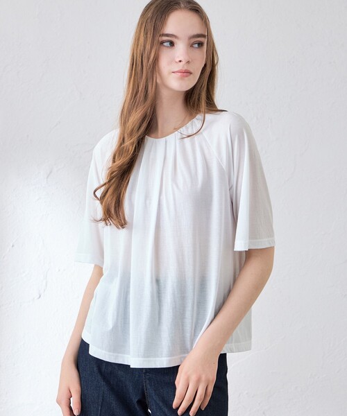 MACKINTOSH LONDON(マッキントッシュ ロンドン)の「シアーコットンナイロンプルオーバー(Tシャツ/カットソー・レディース・ピンク系その他2/オフホワイト/グレー系その他/ネイビー・38)」の1枚目の写真