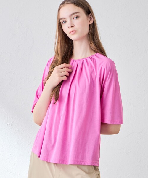 MACKINTOSH LONDON(マッキントッシュ ロンドン)の「シアーコットンナイロンプルオーバー(Tシャツ/カットソー・レディース・ピンク系その他2/オフホワイト/グレー系その他/ネイビー・38)」の4枚目の写真