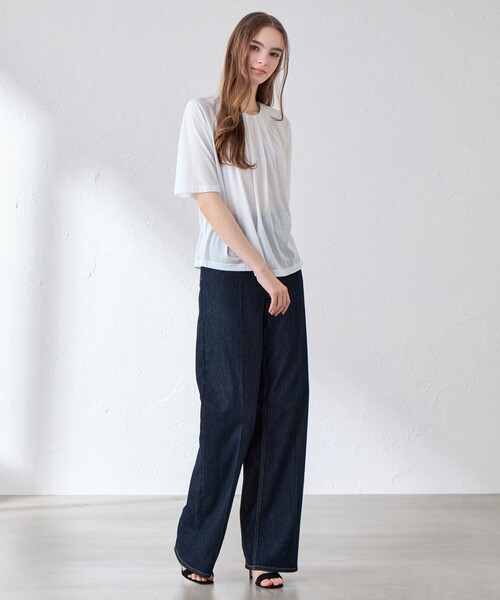 MACKINTOSH LONDON(マッキントッシュ ロンドン)の「シアーコットンナイロンプルオーバー(Tシャツ/カットソー・レディース・ピンク系その他2/オフホワイト/グレー系その他/ネイビー・38)」の5枚目の写真