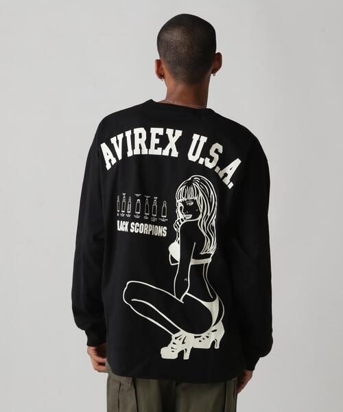 AVIREX(アヴィレックス)の「《WEB&DEPOT限定》BLACK SCORPIONS LONGSLEEVE T-SHIRT / ブラック スコーピオン 長袖Tシャツ / AVIREX / アヴィレックス(Tシャツ/カットソー・メンズ・ブラック/ホワイト・XX-LARGE/X-LARGE/LARGE/MEDIUM)」の1枚目の写真