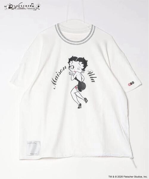 Maison ULA(メゾンウラ)の「Maison ULA/メゾン ウラ/ULA Betty T(Tシャツ/カットソー・メンズ・ホワイト/ブラック・2/1)」の2枚目の写真