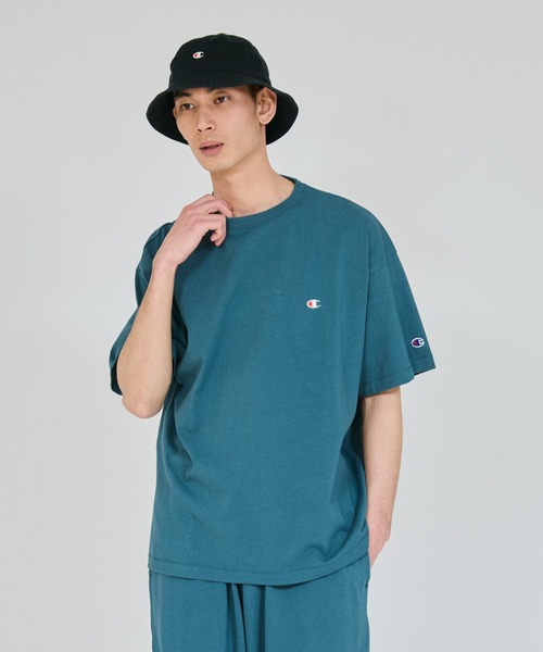 Champion(チャンピオン)の「【Champion/チャンピオン】メンズ ベーシック ショートスリーブTシャツ(Tシャツ/カットソー・メンズ・ホワイト/ネイビー/グレー/ブラック/グリーン・MEDIUM/LARGE/X-LARGE)」の4枚目の写真