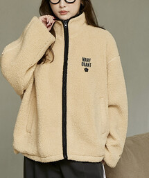 MARY QUANT（マリークワント）の「MARY QUANT × PUBLUX/マリークワント <ユニセックス>別注 配色 パイピング ボア ブルゾン　限定展開（ブルゾン）」