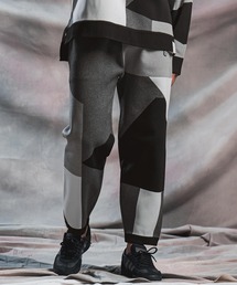 mp15298-Panel Jacquard Airy Knit Pants ニットパンツ(AG07-027acg)