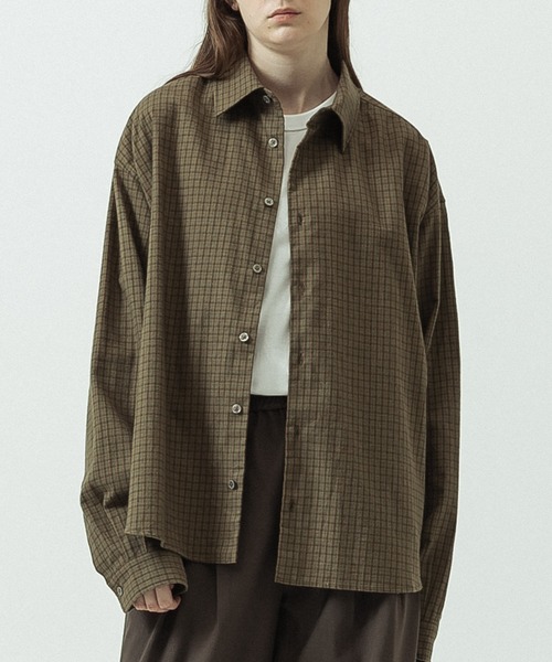 SLICK(スリック)の「【SLICK/スリック】Flannel Classic Check Regular Collar Shirt/フランネルクラシックチェック レギュラーカラーシャツ(シャツ/ブラウス・メンズ・カーキ/ベージュ/ブラウン・2/1/3)」の3枚目の写真