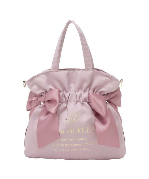 Maison de FLEUR(メゾンドフルール)の「ダブルリボン2Wayトートバッグ(トートバッグ・レディース・ブラック/ピンク/ピンク系その他2・FREE)」の7枚目の写真
