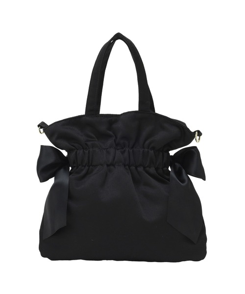 Maison de FLEUR(メゾンドフルール)の「ダブルリボン2Wayトートバッグ(トートバッグ・レディース・ブラック/ピンク/ピンク系その他2・FREE)」の12枚目の写真