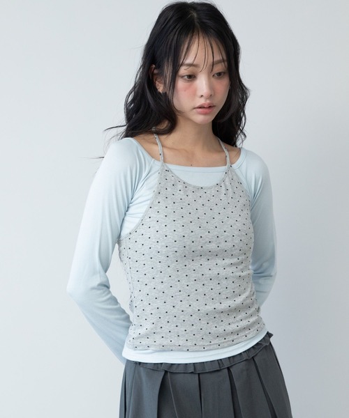 3.3 Field Trip (3.3フィールドトリップ)の「3.3 Field Trip/ホルターネックデザインレイヤードロングスリーブ(Tシャツ/カットソー・レディース・グレー×サックスブルー/ブラック×グレー・FREE)」の1枚目の写真