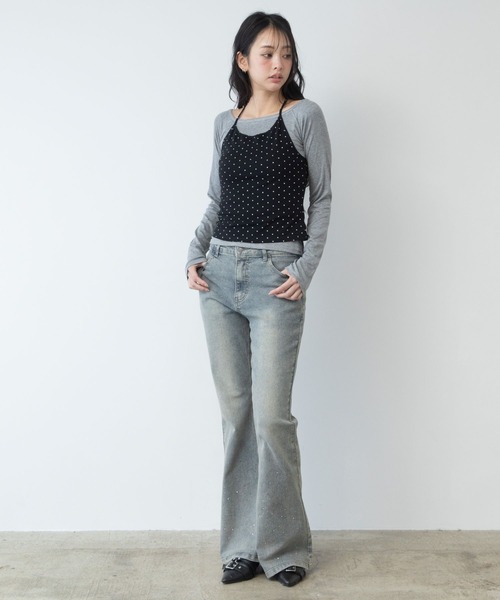 3.3 Field Trip (3.3フィールドトリップ)の「3.3 Field Trip/ホルターネックデザインレイヤードロングスリーブ(Tシャツ/カットソー・レディース・グレー×サックスブルー/ブラック×グレー・FREE)」の6枚目の写真