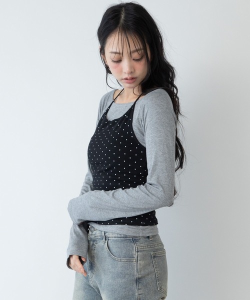 3.3 Field Trip (3.3フィールドトリップ)の「3.3 Field Trip/ホルターネックデザインレイヤードロングスリーブ(Tシャツ/カットソー・レディース・グレー×サックスブルー/ブラック×グレー・FREE)」の13枚目の写真