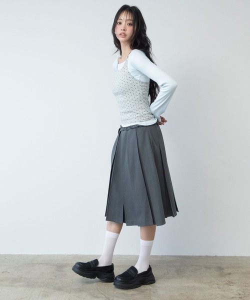 3.3 Field Trip (3.3フィールドトリップ)の「3.3 Field Trip/ホルターネックデザインレイヤードロングスリーブ(Tシャツ/カットソー・レディース・グレー×サックスブルー/ブラック×グレー・FREE)」の18枚目の写真