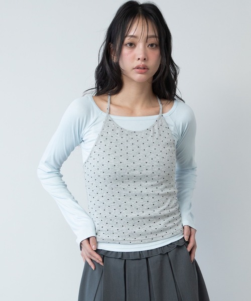 3.3 Field Trip (3.3フィールドトリップ)の「3.3 Field Trip/ホルターネックデザインレイヤードロングスリーブ(Tシャツ/カットソー・レディース・グレー×サックスブルー/ブラック×グレー・FREE)」の20枚目の写真