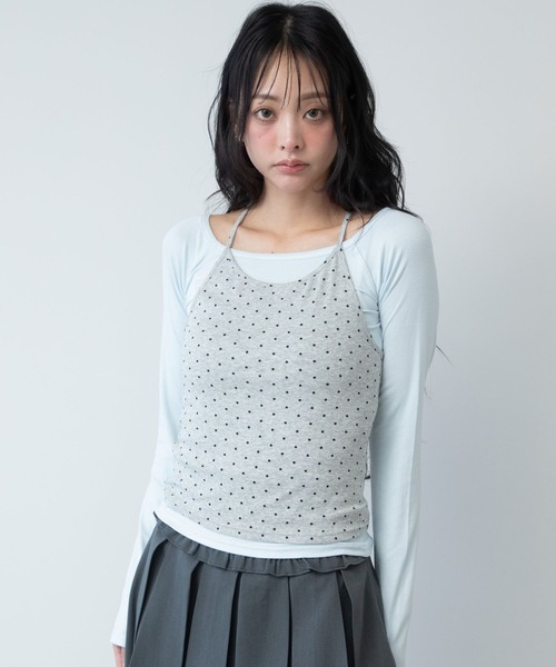3.3 Field Trip (3.3フィールドトリップ)の「3.3 Field Trip/ホルターネックデザインレイヤードロングスリーブ(Tシャツ/カットソー・レディース・グレー×サックスブルー/ブラック×グレー・FREE)」の21枚目の写真