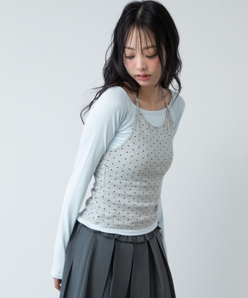 3.3 Field Trip (3.3フィールドトリップ)の「3.3 Field Trip/ホルターネックデザインレイヤードロングスリーブ(Tシャツ/カットソー・レディース・グレー×サックスブルー/ブラック×グレー・FREE)」の22枚目の写真