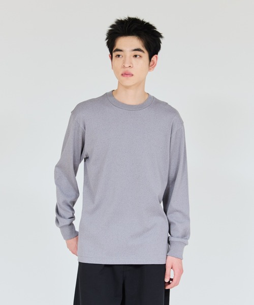 HANES(ヘインズ)の「【Hanes/ヘインズ】メンズ Hanes T-SHIRTS MOKU クルーネックロングスリーブTシャツ(Tシャツ/カットソー・メンズ・ヘザーグレー・MEDIUM/SMALL/X-LARGE/LARGE)」の1枚目の写真