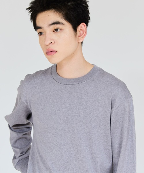 HANES(ヘインズ)の「【Hanes/ヘインズ】メンズ Hanes T-SHIRTS MOKU クルーネックロングスリーブTシャツ(Tシャツ/カットソー・メンズ・ヘザーグレー・MEDIUM/SMALL/X-LARGE/LARGE)」の3枚目の写真