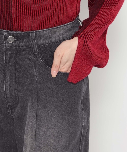 HARE(ハレ)の「LACEカットアウトデニム(HARE)(デニムパンツ・レディース・グレー/ブラック・FREE)」の19枚目の写真