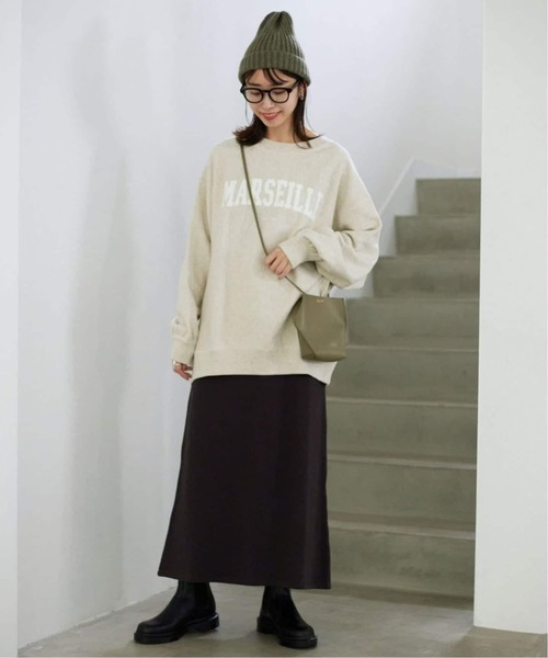 SLOBE IENA(スローブイエナ)の「《WEB限定/追加》MARSEILLEロゴスウェット(スウェット・レディース・チャコールグレー/アイボリー/グレー・FREE)」の8枚目の写真