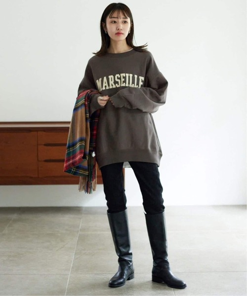 SLOBE IENA(スローブイエナ)の「《WEB限定/追加》MARSEILLEロゴスウェット(スウェット・レディース・チャコールグレー/アイボリー/グレー・FREE)」の15枚目の写真