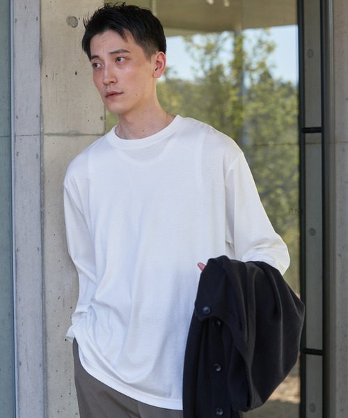 URBAN RESEARCH DOORS(アーバンリサーチドアーズ)の「『UR TECH』完声ロングスリーブクルーネックTシャツ(Tシャツ/カットソー・メンズ・オフホワイト/チャコールグレー/ベージュ・LARGE/MEDIUM)」の11枚目の写真