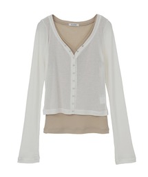 【CLANE/クラネ】CURVED NECK LAYERED SET TOPS/カーブネックレイヤードセットトップス