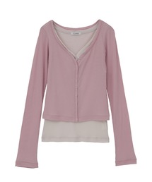 【CLANE/クラネ】CURVED NECK LAYERED SET TOPS/カーブネックレイヤードセットトップス