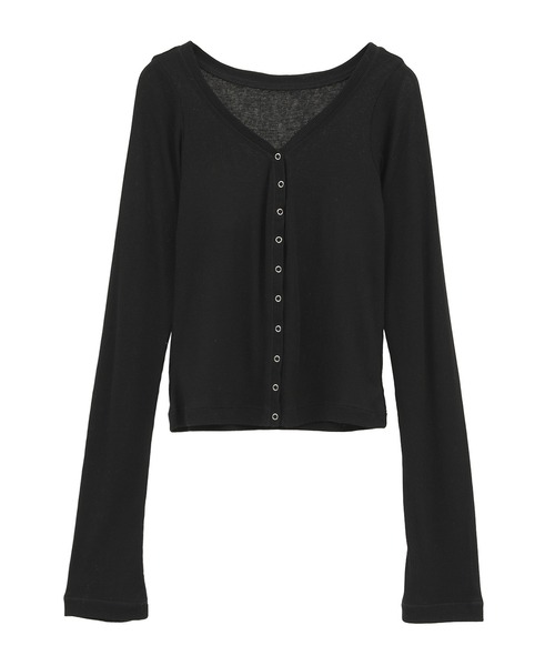 CLANE(クラネ)の「【CLANE/クラネ】CURVED NECK LAYERED SET TOPS/カーブネックレイヤードセットトップス(Tシャツ/カットソー・レディース・ホワイト/ブラック/ピンク・1)」の9枚目の写真
