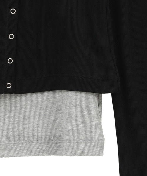 CLANE(クラネ)の「【CLANE/クラネ】CURVED NECK LAYERED SET TOPS/カーブネックレイヤードセットトップス(Tシャツ/カットソー・レディース・ホワイト/ブラック/ピンク・1)」の7枚目の写真