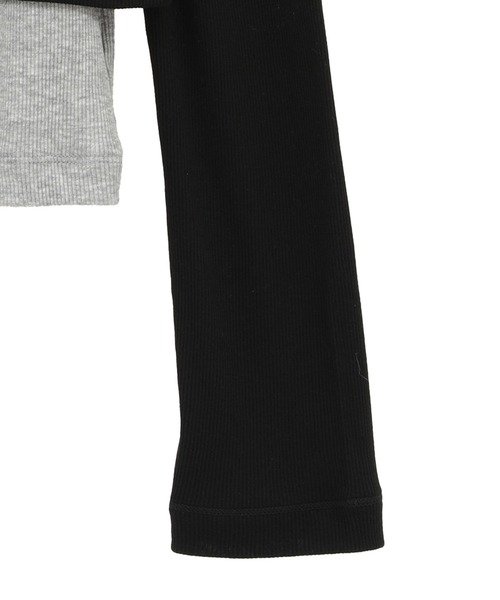 CLANE(クラネ)の「【CLANE/クラネ】CURVED NECK LAYERED SET TOPS/カーブネックレイヤードセットトップス(Tシャツ/カットソー・レディース・ホワイト/ブラック/ピンク・1)」の6枚目の写真