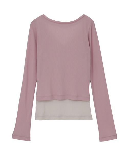 CLANE(クラネ)の「【CLANE/クラネ】CURVED NECK LAYERED SET TOPS/カーブネックレイヤードセットトップス(Tシャツ/カットソー・レディース・ホワイト/ブラック/ピンク・1)」の18枚目の写真