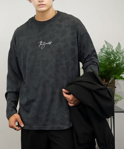 Ammie(アミー)の「ワイドシルエット ワンポイント刺繍 長袖Tシャツ(Tシャツ/カットソー・メンズ・ブラック系その他/ホワイト系その他4/ブラック系その他2/ブラック系1/ブラック系2・M/L)」の5枚目の写真