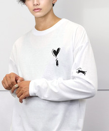 Ammie（アミー）の「ワイドシルエット ワンポイント刺繍 長袖Tシャツ（Tシャツ/カットソー）」