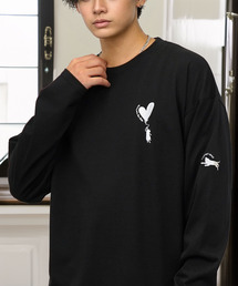 Ammie（アミー）の「ワイドシルエット ワンポイント刺繍 長袖Tシャツ（Tシャツ/カットソー）」