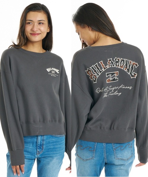 BILLABONG(ビラボン)の「BILLABONG ウィメンズ APPLIQUE MEDIUM LOOSE CREW トレーナー 【LOOSE CROPPED】【2026年秋冬モデル】/ビラボンスウェット(スウェット・レディース・オートミール/ブルー系その他/オフホワイト・LARGE/MEDIUM)」の1枚目の写真