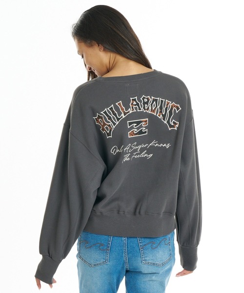 BILLABONG(ビラボン)の「BILLABONG ウィメンズ APPLIQUE MEDIUM LOOSE CREW トレーナー 【LOOSE CROPPED】【2026年秋冬モデル】/ビラボンスウェット(スウェット・レディース・オートミール/ブルー系その他/オフホワイト・LARGE/MEDIUM)」の8枚目の写真