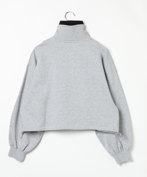 LEPSIM(レプシィム)の「レイヤーハーフZIPショートプルオーバー 1077759(Tシャツ/カットソー・レディース・チャコールグレー/ライトブルー/グレー・FREE)」の4枚目の写真