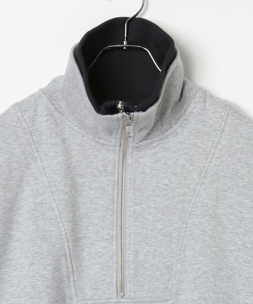 LEPSIM(レプシィム)の「レイヤーハーフZIPショートプルオーバー 1077759(Tシャツ/カットソー・レディース・チャコールグレー/ライトブルー/グレー・FREE)」の5枚目の写真