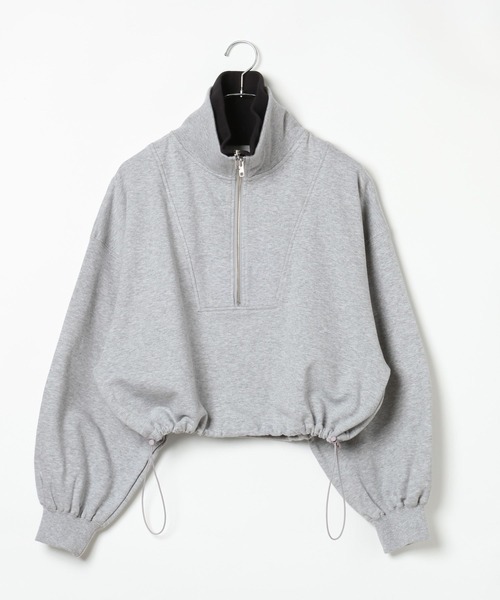 LEPSIM(レプシィム)の「レイヤーハーフZIPショートプルオーバー 1077759(Tシャツ/カットソー・レディース・チャコールグレー/ライトブルー/グレー・FREE)」の11枚目の写真