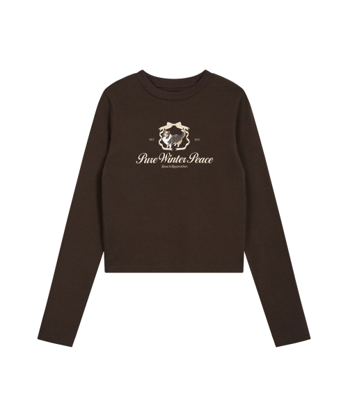 Rest&Recreation(レストアンドレクリエーション)の「RiRi LOGO LONG SLEEVE - BROWN(Tシャツ/カットソー・レディース・その他・ONE)」の1枚目の写真