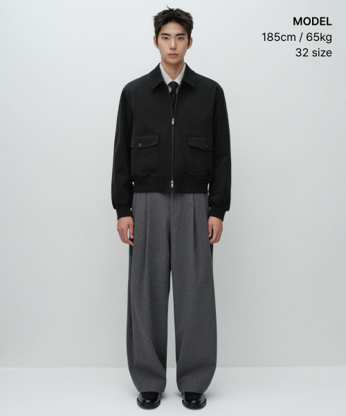 MUSINSA STANDARD（ムシンサスタンダード）の「ウールブレンドコーデュロイエクストラワイドパンツ[ミディアムグレー]（その他パンツ・メンズ・その他・26/36/38/40/42/28/30/31/32/33/34/27/29）」の2枚目の写真