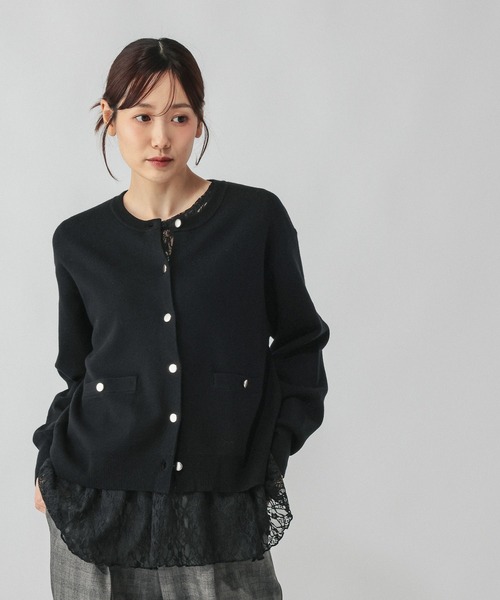 GLOBAL WORK(グローバルワーク)の「メルティクルー金ボタンカーディガン/759457(カーディガン/ボレロ・レディース・レッド/ネイビー/オフホワイト/ブラック/ライトグレー・SHORT/REGULAR)」の3枚目の写真
