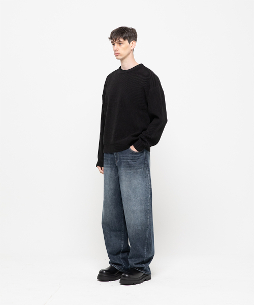 CHAMBROS（チャンブロス）の「BARREL カーブドコットンデニムパンツ[ディープブルー]（デニムパンツ・レディース・その他・MEDIUM/X-LARGE/SMALL）」の3枚目の写真