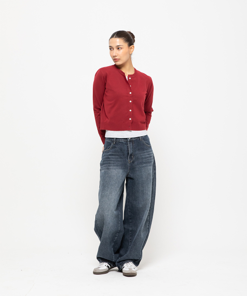 CHAMBROS（チャンブロス）の「BARREL カーブドコットンデニムパンツ[ディープブルー]（デニムパンツ・レディース・その他・MEDIUM/X-LARGE/SMALL）」の4枚目の写真