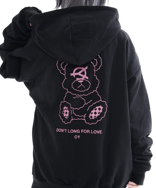OY（オーワイ）の「『OY/オーワイ』GLITTER ODOLLY HOODIE ZIP UP/グリッターオードリージップアップパーカー（パーカー・レディース・ブラック×パープル/ブラック×ピンク・FREE）」の4枚目の写真
