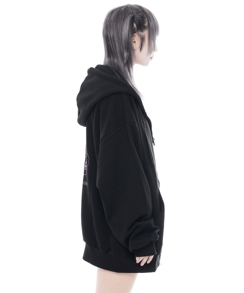 OY（オーワイ）の「『OY/オーワイ』GLITTER ODOLLY HOODIE ZIP UP/グリッターオードリージップアップパーカー（パーカー・レディース・ブラック×パープル/ブラック×ピンク・FREE）」の13枚目の写真